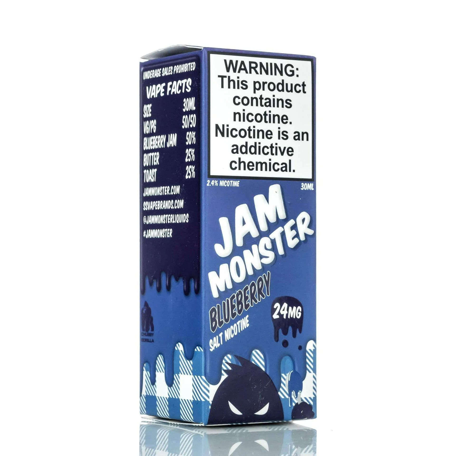 Jam Monster E-Liquid Nicotine Salt E Liquid 24mg Jam Monster Salts - Blueberry Jam - 30ml